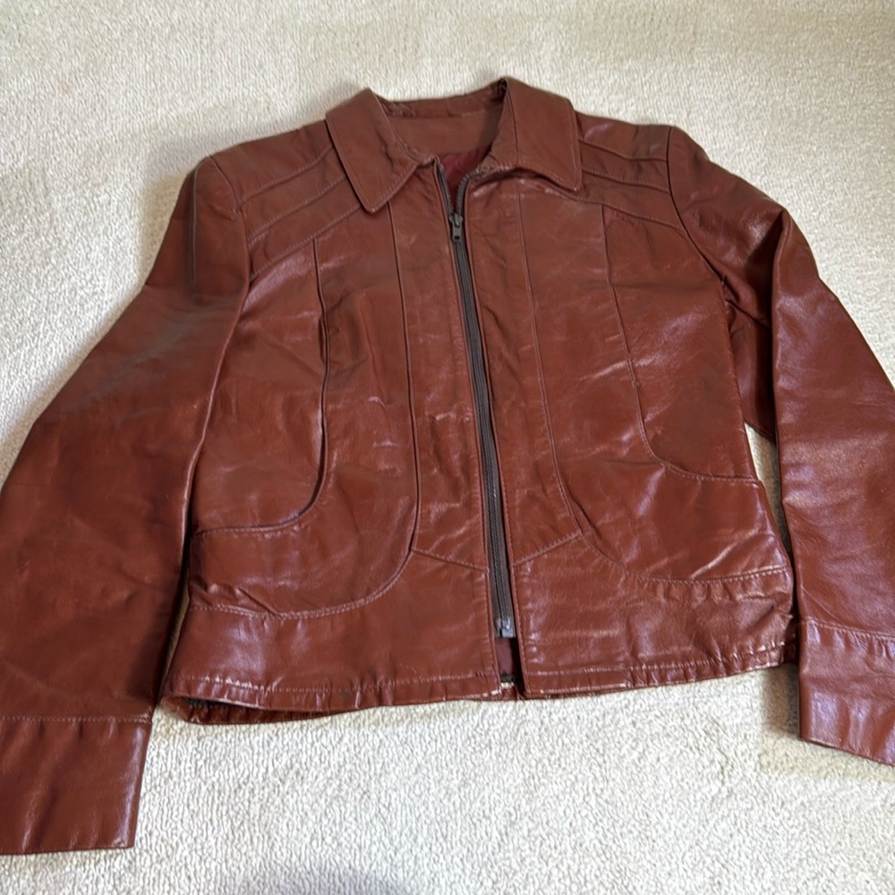 Vintage 70s Brown Leather Jacket USA